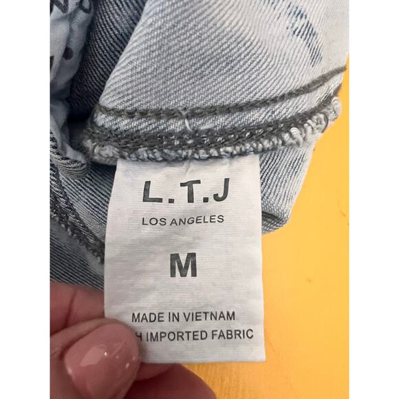 L.T.J Letter to Juliet Ombre Dip Tie Dye Denim Jean Jacket Blue Women's M NWT - Picture 10 of 10